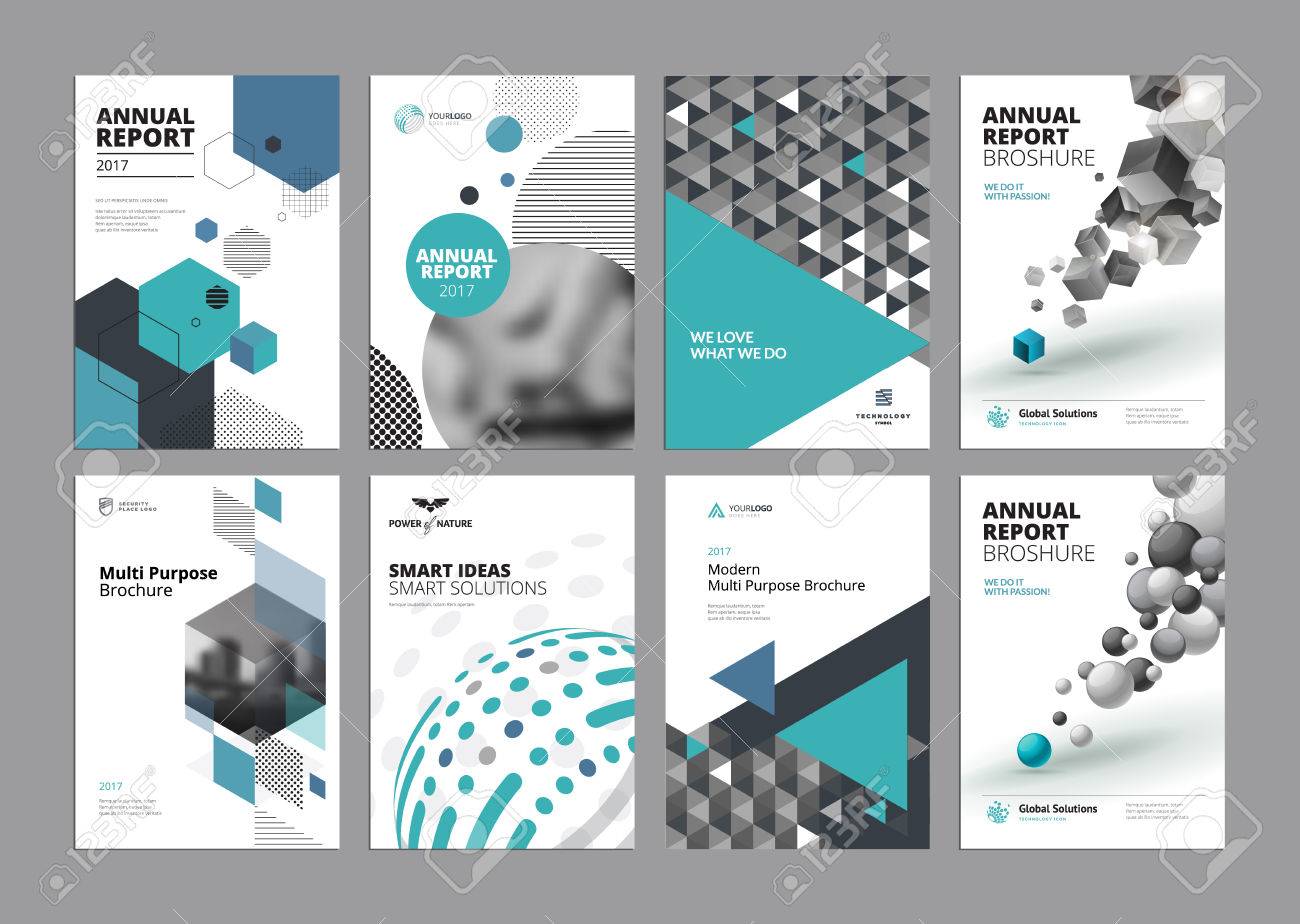 set of modern business paper design templates vector illustrations