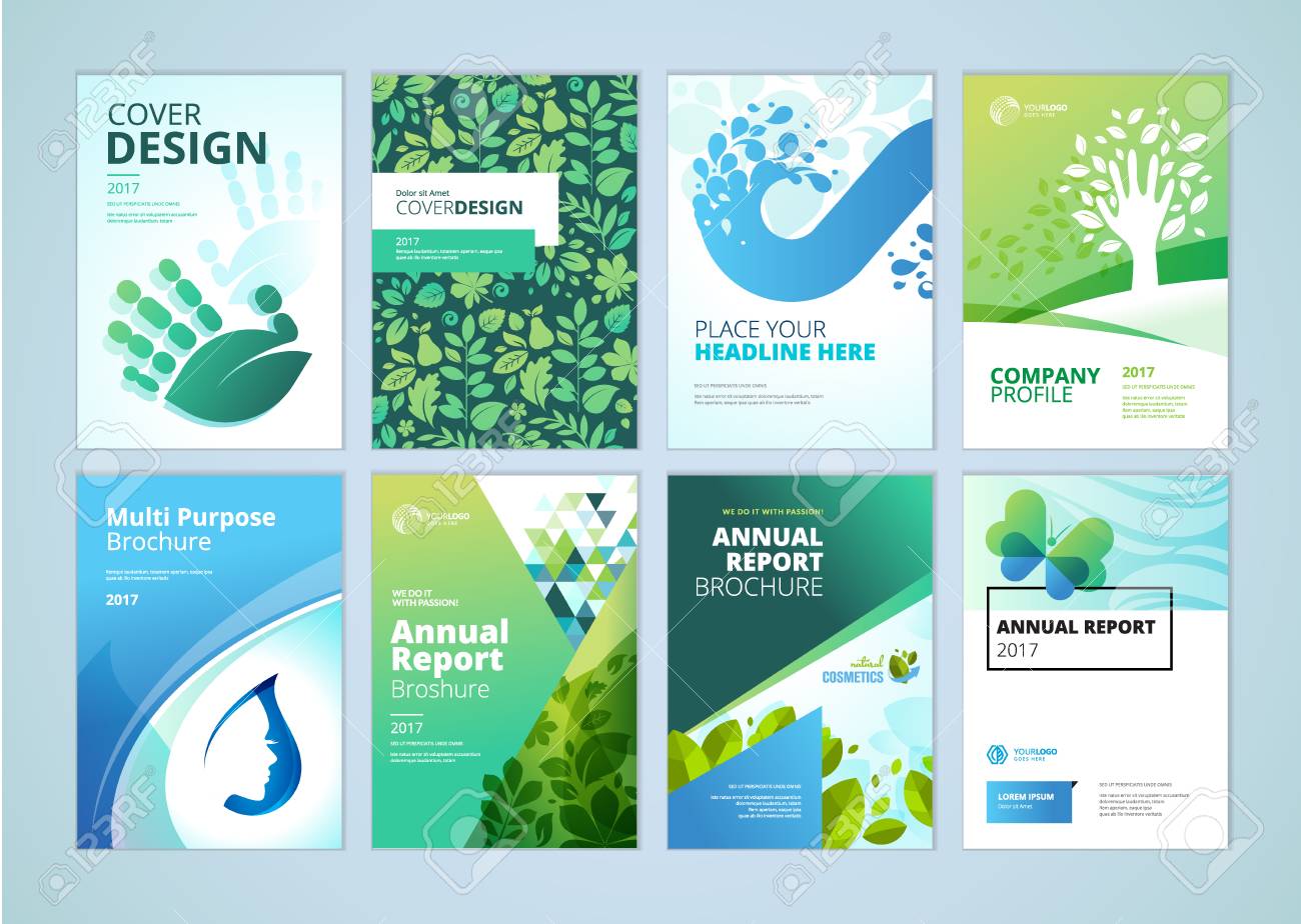 Natural and organic products brochure cover design and flyer layout templates collection. Vector illustrations for marketing material, ads and magazine, natural products presentation templates. - 74106418 Natural and organic products brochure cover design and flyer layout templates collection. Vector illustrations for marketing material, ads and magazine, natural products presentation templates. - 74106418