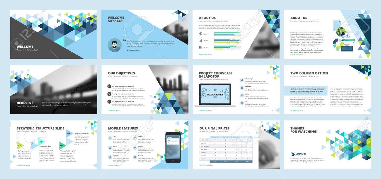 business presentation templates set of vector infographic elements