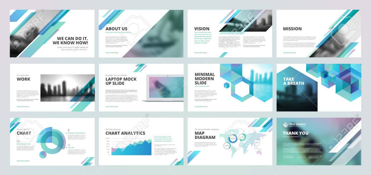 business presentation templates set of vector infographic elements