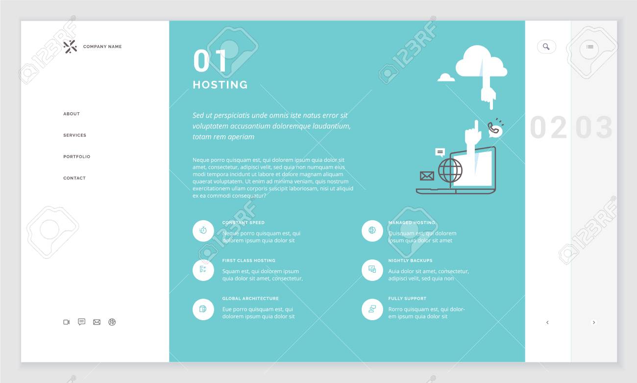 effective website template design modern flat design vector