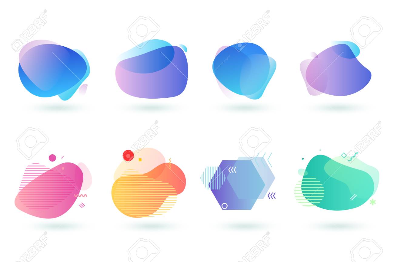 Set of abstract graphic design elements. Vector illustrations for design, website development, flyer and presentation, background, cover design, isolated on white. - 120515813 Set of abstract graphic design elements. Vector illustrations for design, website development, flyer and presentation, background, cover design, isolated on white. - 120515813