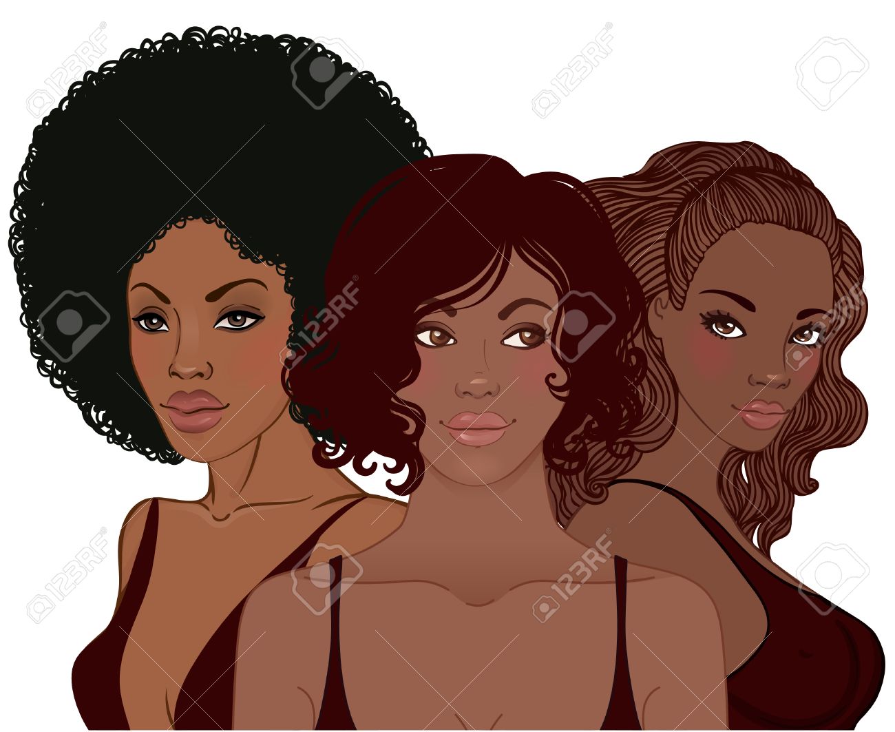 Salon De Beaute Jolie Jeune Femme Afro Americaine Avec Style Coupe De Cheveux Vector Illustration Clip Art Libres De Droits Vecteurs Et Illustration Image 24581823