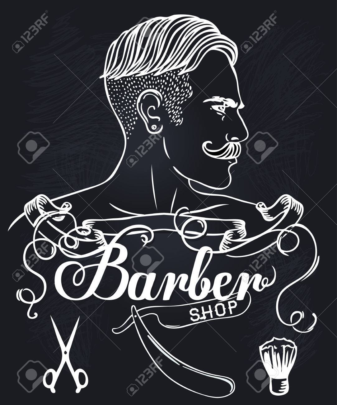 hipster barber shop business card design template vector barber shop business cards