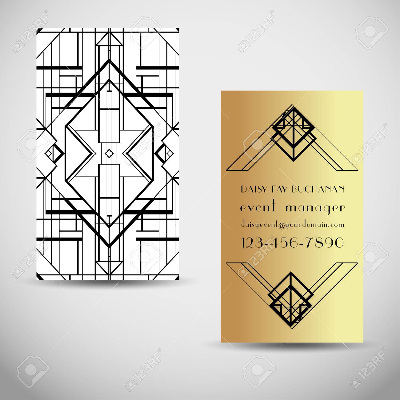 Art Deco Vintage Invitation Template Design Patterns And Frames