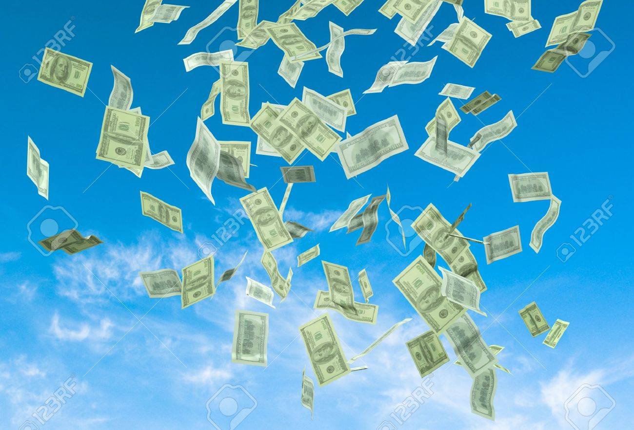 Money Falling From Sky Stock Photo, Picture and Royalty Free Image. Image  17905245., image size:1300x883