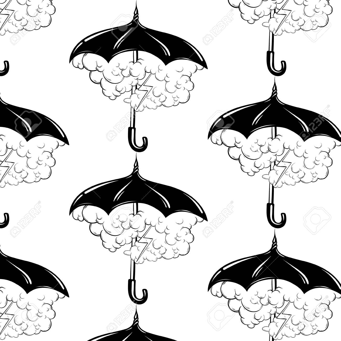 Vector habit with hand drawn umbrella. Tattoo art. Template.. graphic regarding Umbrella Pattern Printable Free known as Vector practice with hand drawn umbrella. Tattoo art. Template..