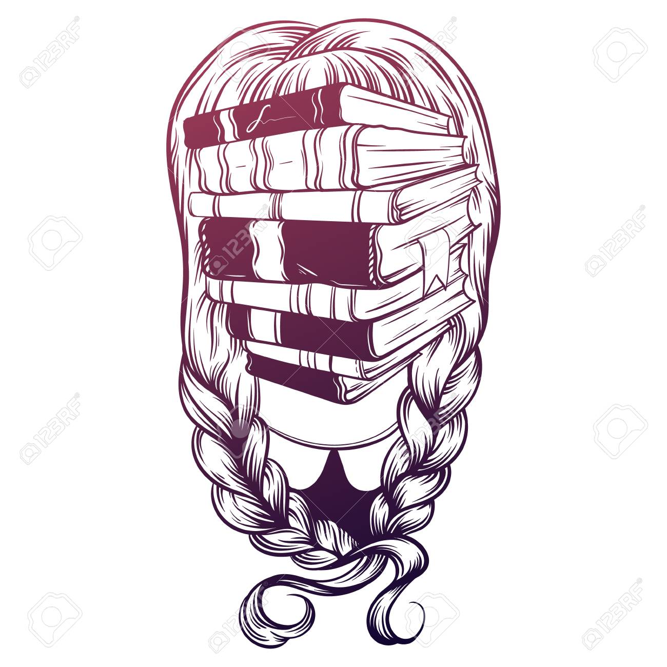 ハーネスと本女の子のベクトル イラスト代わりに作られた手に描画スタイルに直面します 創造的な芸術家 キャラクター デザイン カード ポスター バナー T シャツの印刷のテンプレートです のイラスト素材 ベクタ Image