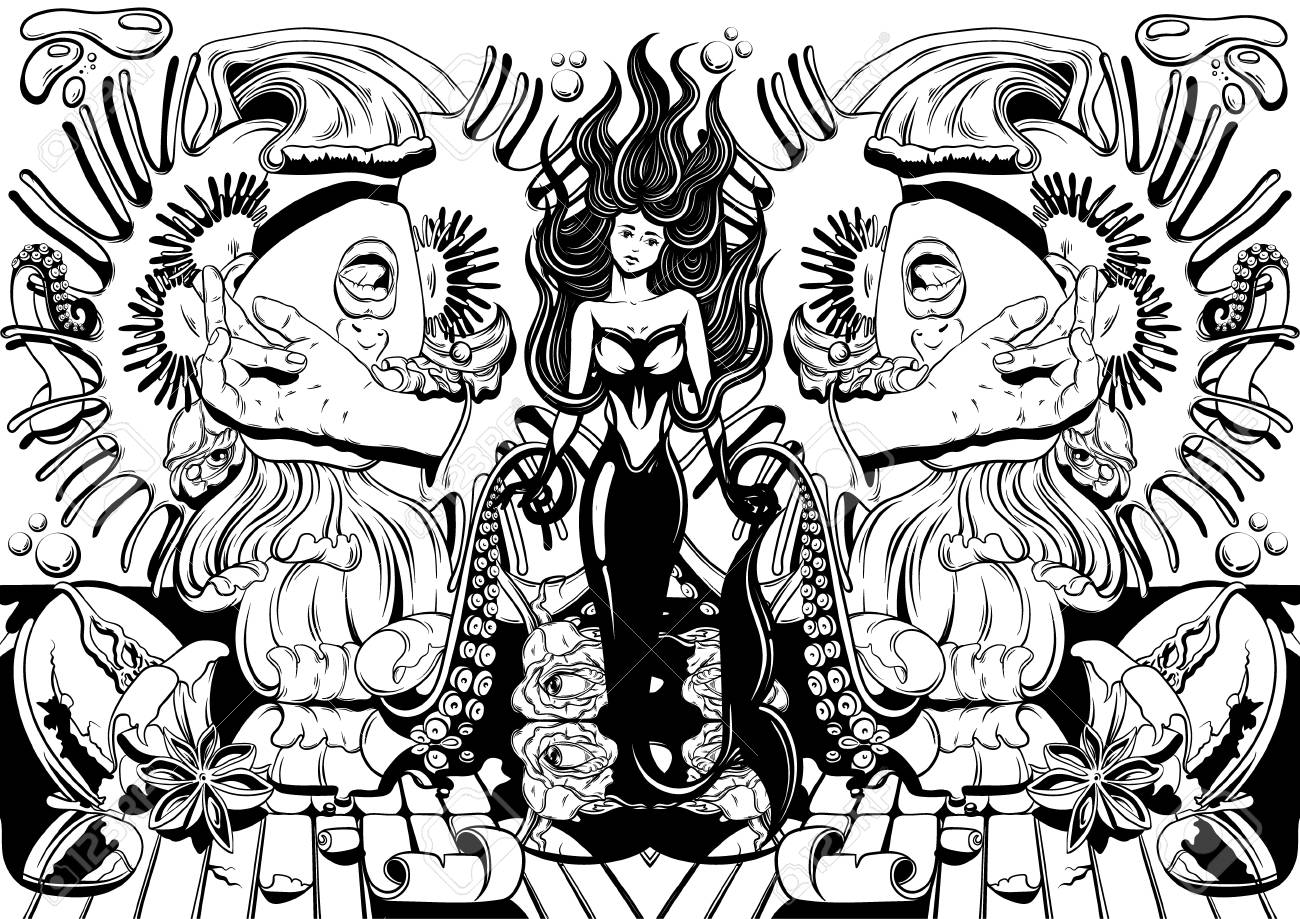 ベクトル手描きイラストは叫ぶ女の子 触手 バラ ヴィーナスフライトラップ タトゥー超現実的なアートワーク カード ポスター バナー Tシャツ テキスタイル ラベル 塗り絵のための印刷のためのテンプレート のイラスト素材 ベクタ Image ベクトル手描きイラストは叫ぶ女の子 触手 バラ ヴィーナスフライトラップ タトゥー超現実的なアートワーク カード ポスター バナー Tシャツ テキスタイル ラベル 塗り絵のための印刷のためのテンプレート のイラスト素材 ベクタ Image