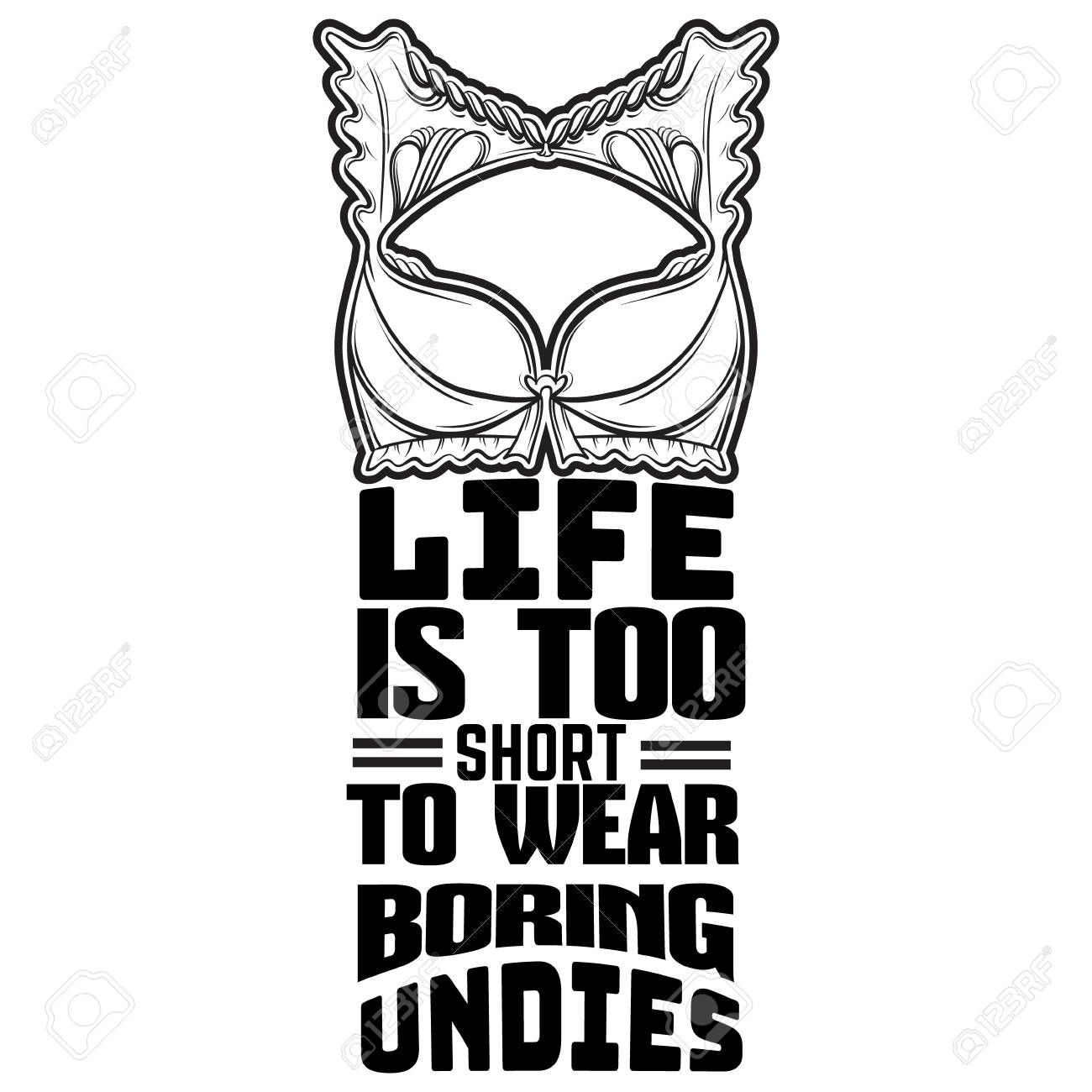 quote typographical background about underwear with hand drawn