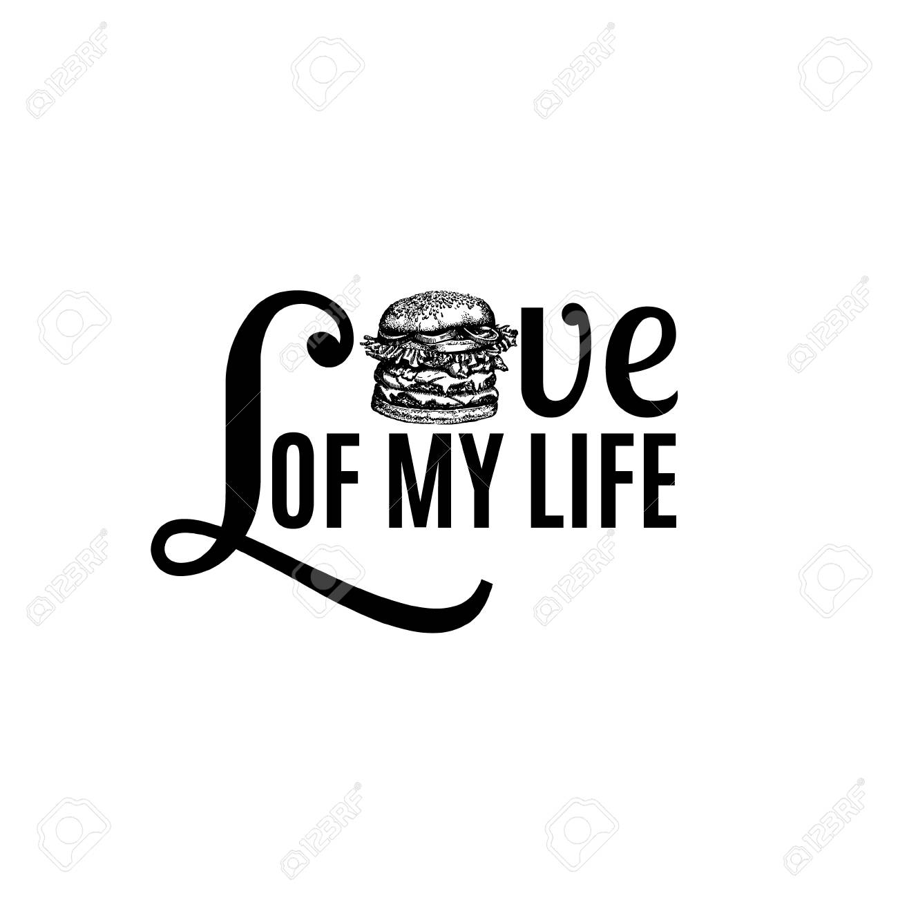Vector Quote Typographical Background About Fast Food. Illustration Of  Burger In Hand Drawn Sketch Realistic Style. Template For Card Banner  Poster Print For T-shirt Royalty Free SVG, Cliparts, Vectors, and Stock  Illustration., image size:1300x1300