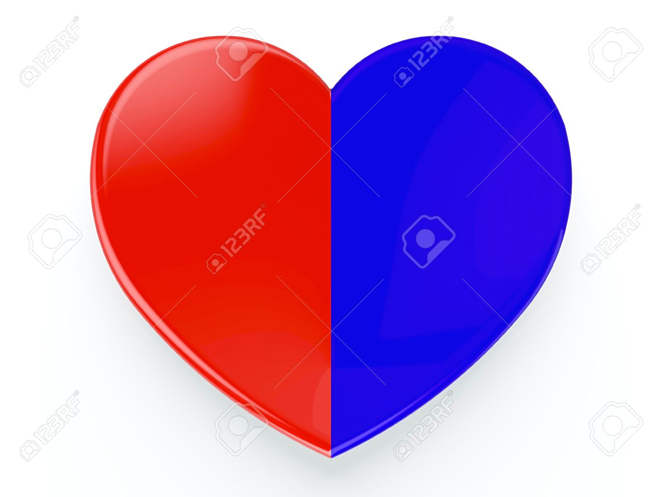 Halb Rot Und Halb Blauen Herzen Auf Weissem Hintergrund Lizenzfreie Fotos Bilder Und Stock Fotografie Image 13514591