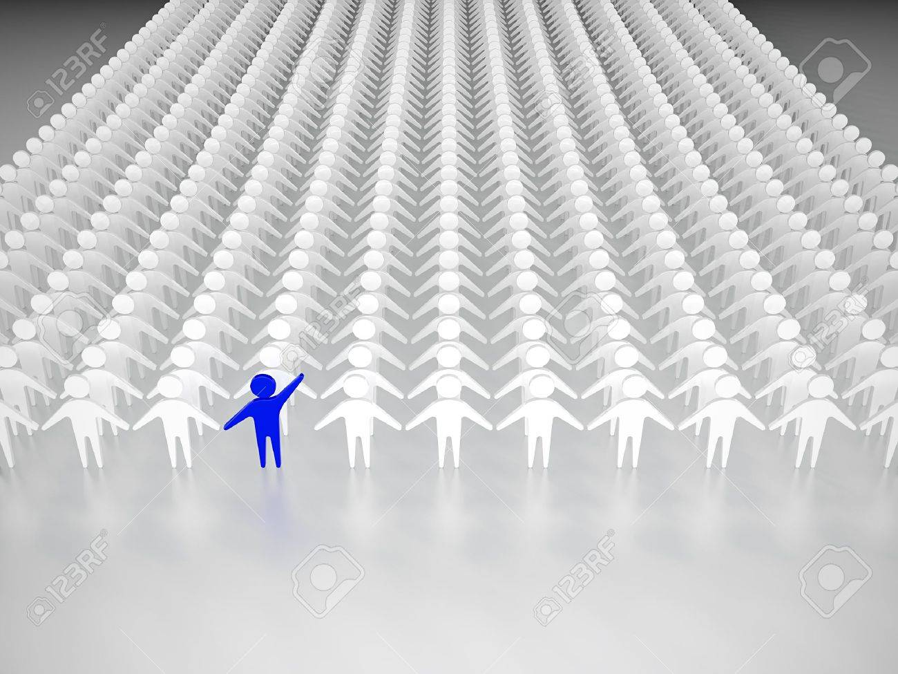 One Person Standing Out From The Crowd Stock Photo, Picture And Royalty Free Image. Image 14095454.