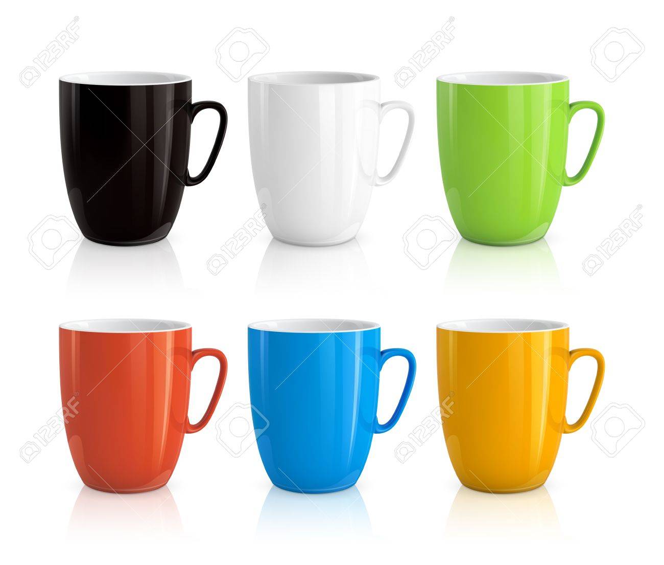 Alta Ilustracion Detallada Del Vector De Las Tazas De Colores Aislados Sobre Fondo Blanco Ilustraciones Vectoriales Clip Art Vectorizado Libre De Derechos Image 24182950