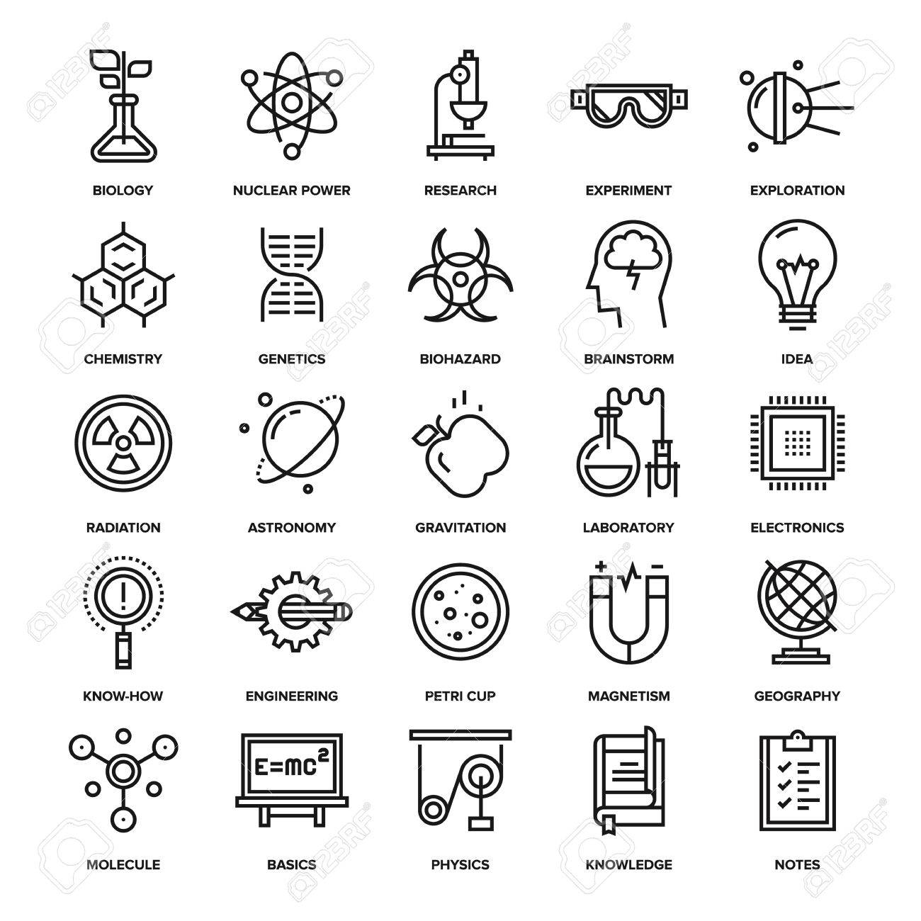 Abstract vector collection of line research and science icons. Elements for mobile and web applications. - 47622437 Abstract vector collection of line research and science icons. Elements for mobile and web applications. - 47622437