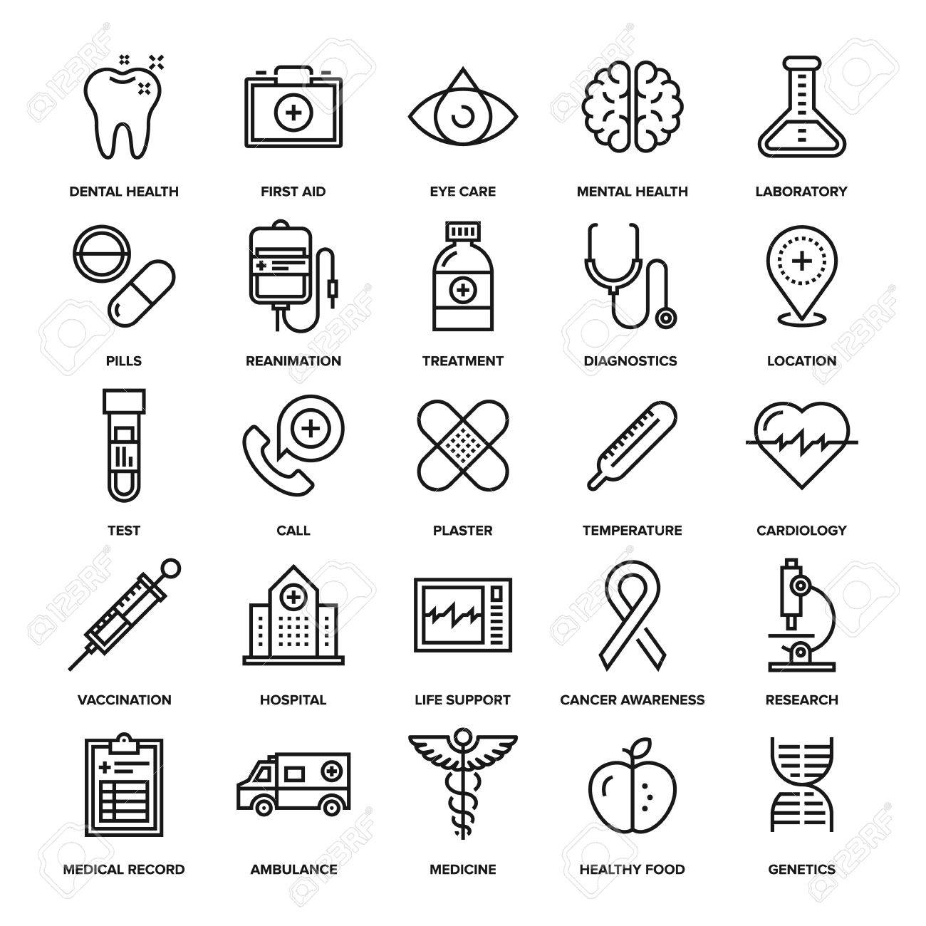 Abstract vector collection of line healthcare and medicine icons. Elements for mobile and web applications. - 50654298 Abstract vector collection of line healthcare and medicine icons. Elements for mobile and web applications. - 50654298