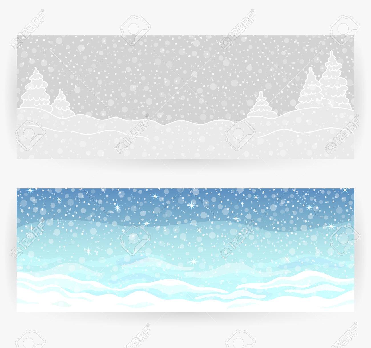 冬冬景色 雪 グレーとブルー色の雪祭りの背景 水平長方形バナー のイラスト素材 ベクタ Image