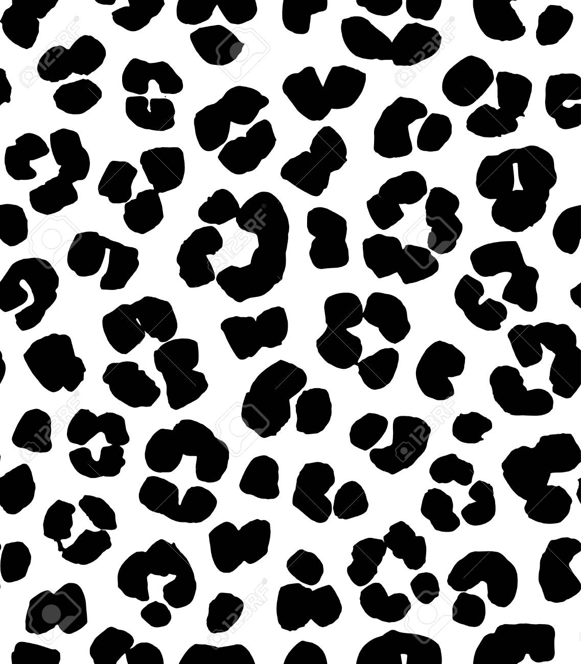 Illustration leopard print seamless background pattern black and white stock vector 61032617