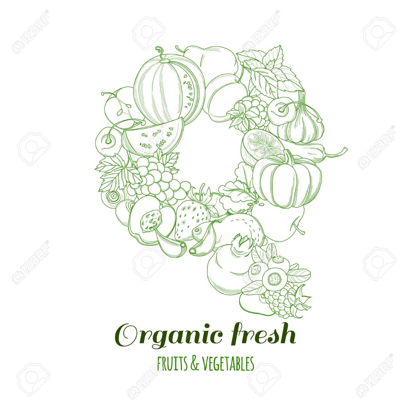 Buchstabe Q Muster Logo Der Lebensmittel Bio Bauernhof Frisches Obst Und Gemuse Vektor Illustration Logo Gliederungslinie Flachen Stil Design Weisser Hintergrund Lizenzfrei Nutzbare Vektorgrafiken Clip Arts Illustrationen Image