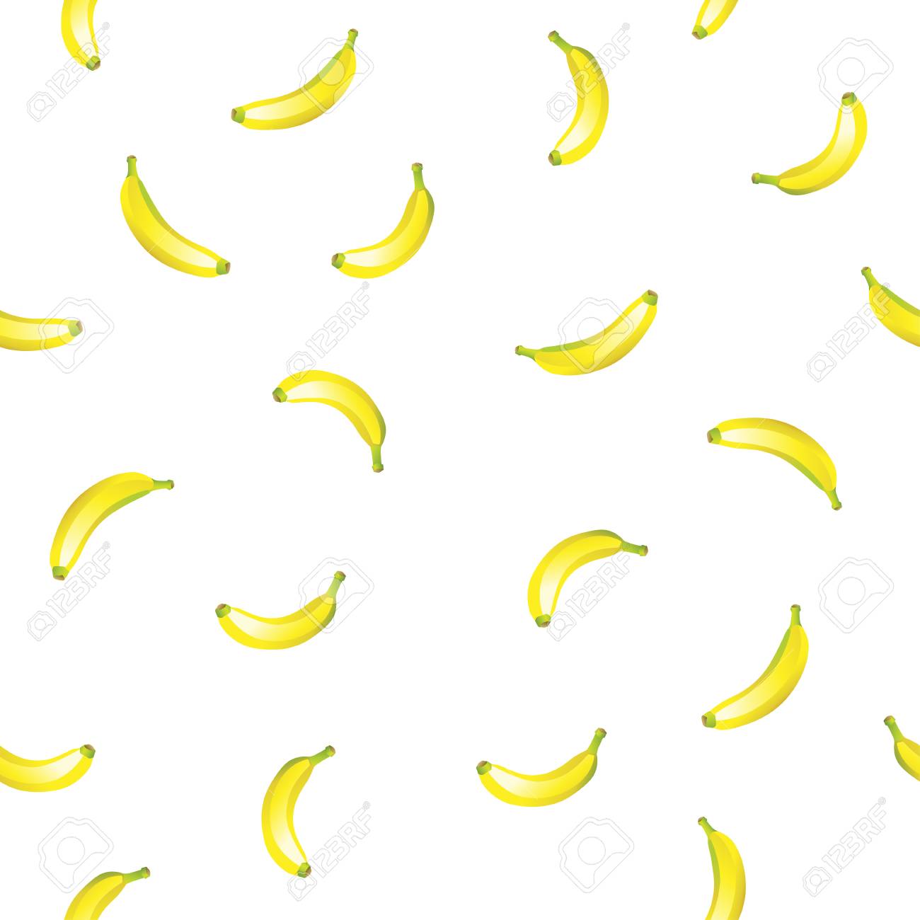 熱帯の黄色のバナナ ホワイト バック グラウンドでシームレスなパターン 繊維印刷 壁紙 ファッション デザインのベクトル図のイラスト素材 ベクタ Image