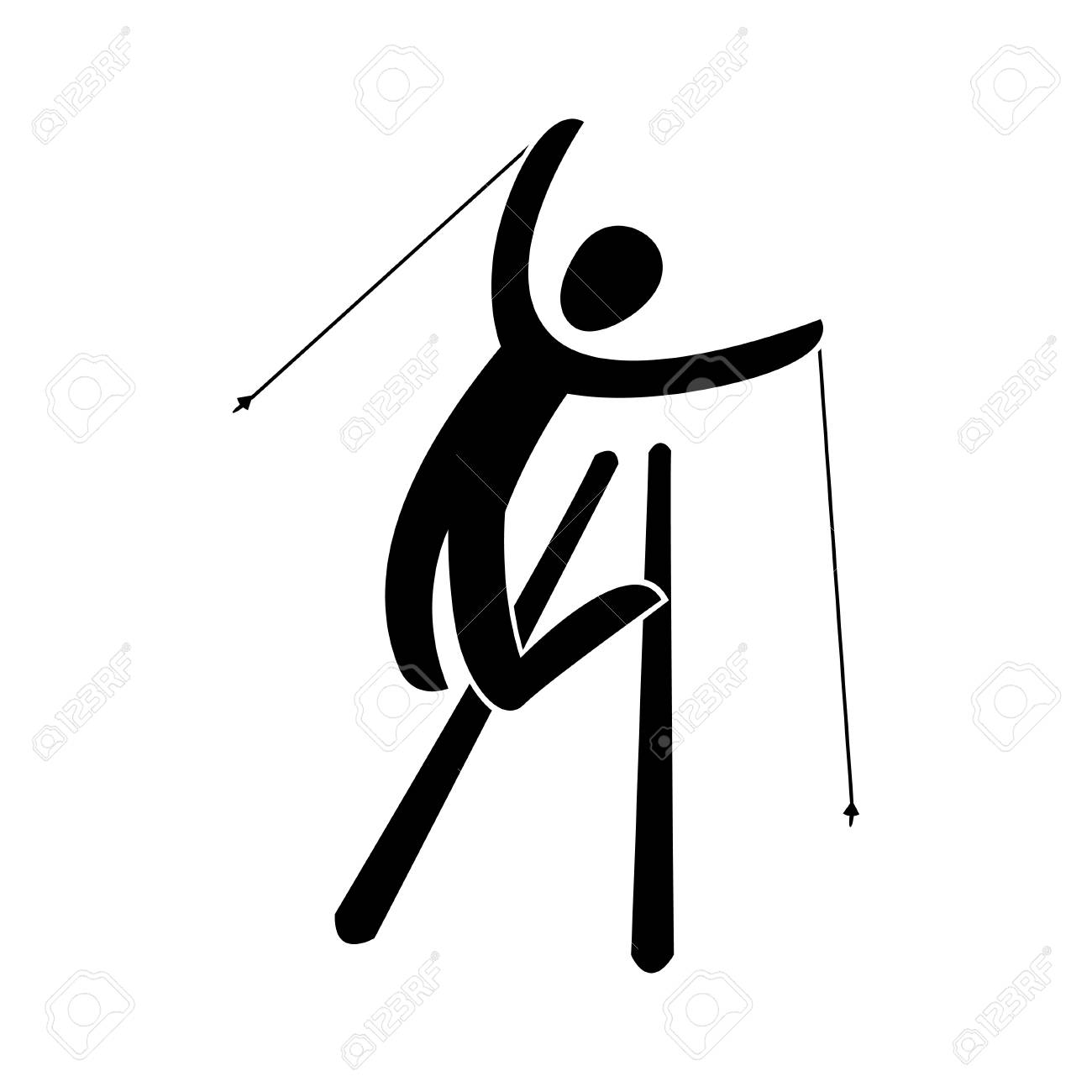 Silhouette Freestyle Skier Jumping Isolated Winter Sport Games Royalty Free Cliparts Vectors And Stock Illustration Image 6407