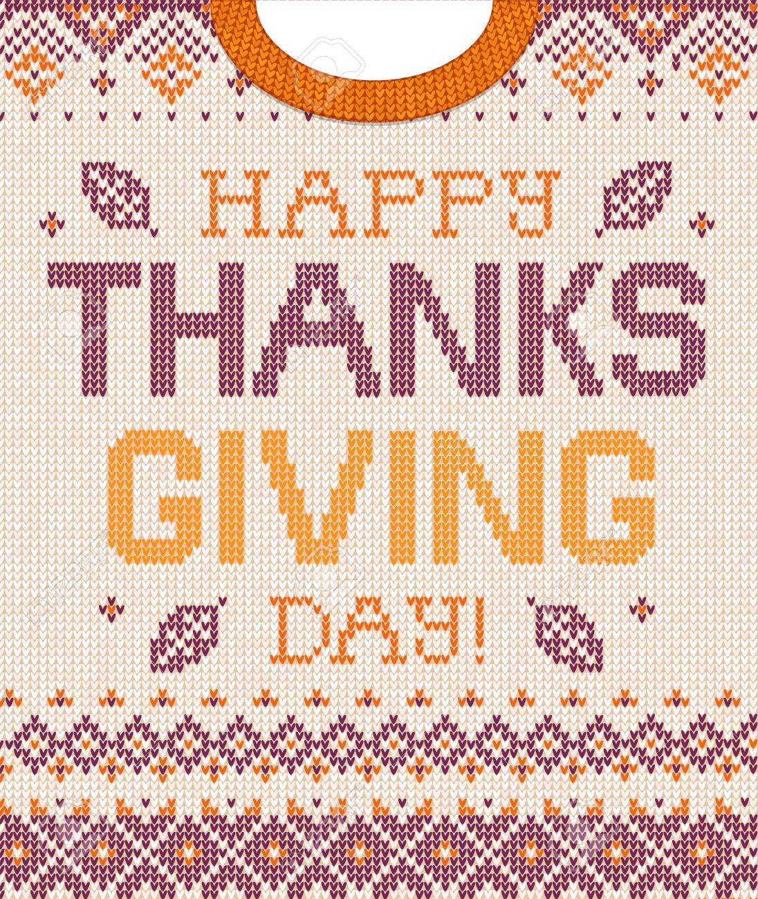knitted pattern background happy thanksgiving day family party thanksgiving invite