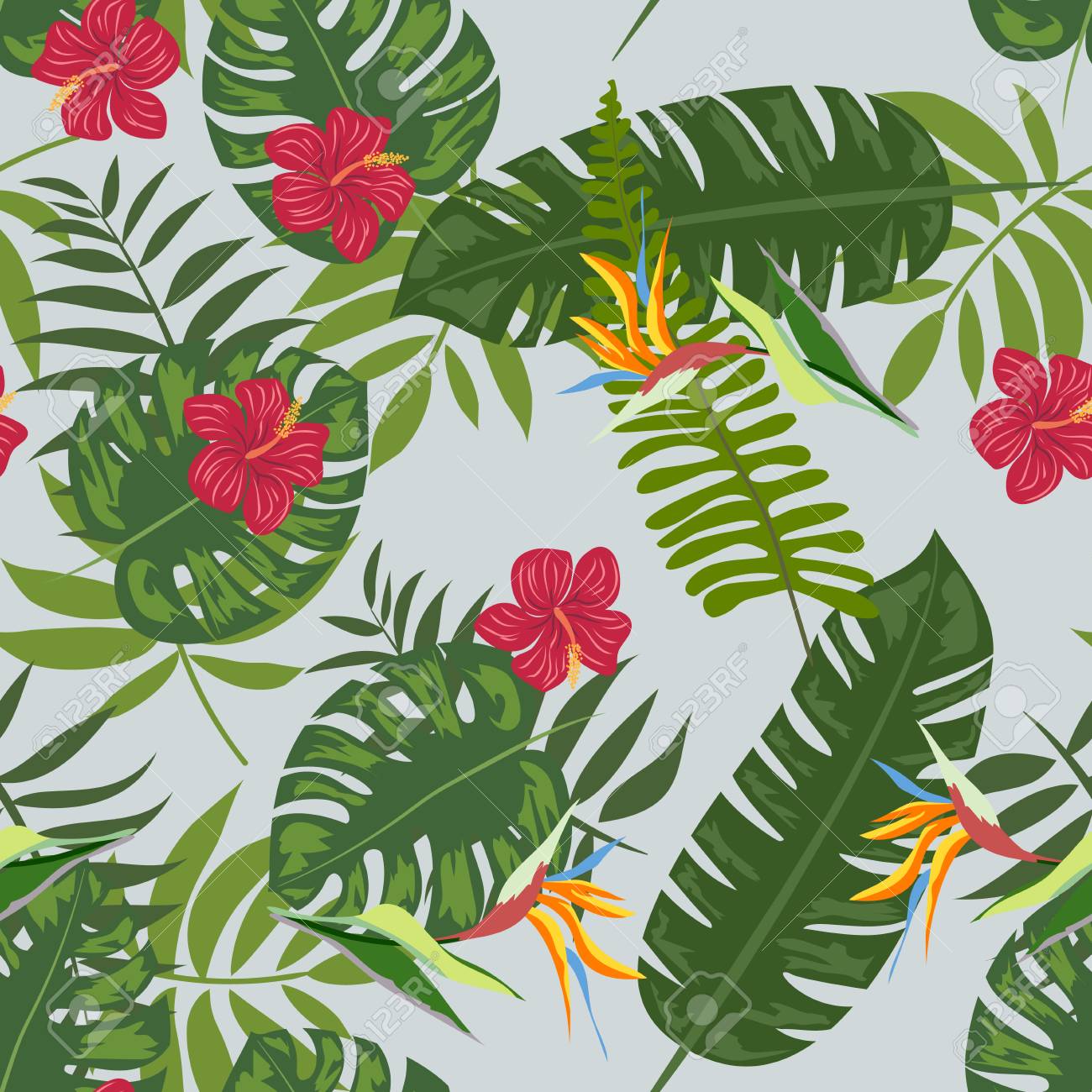 Exotic Leaves Hawaiian Style Caribbean Plants Botanical Eco Pattern,60CM Over Knee High Socks Exotic Leaves Hawaiian Style Caribbean Plants Botanical Eco Pattern,60CM Over Knee High Socks