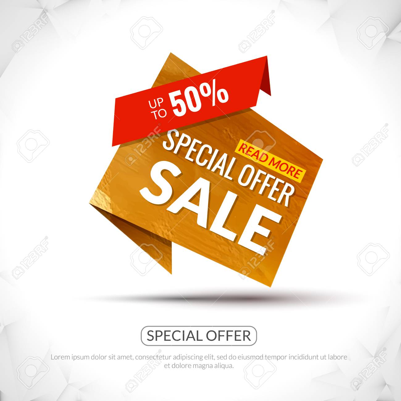 Sale Tag In Paper Origami Style With Watercolor Texture Promotional Marketing And Special Offer 50 Sale Tag In Paper Origami Style With Watercolor Texture Promotional Marketing And Special Offer 50