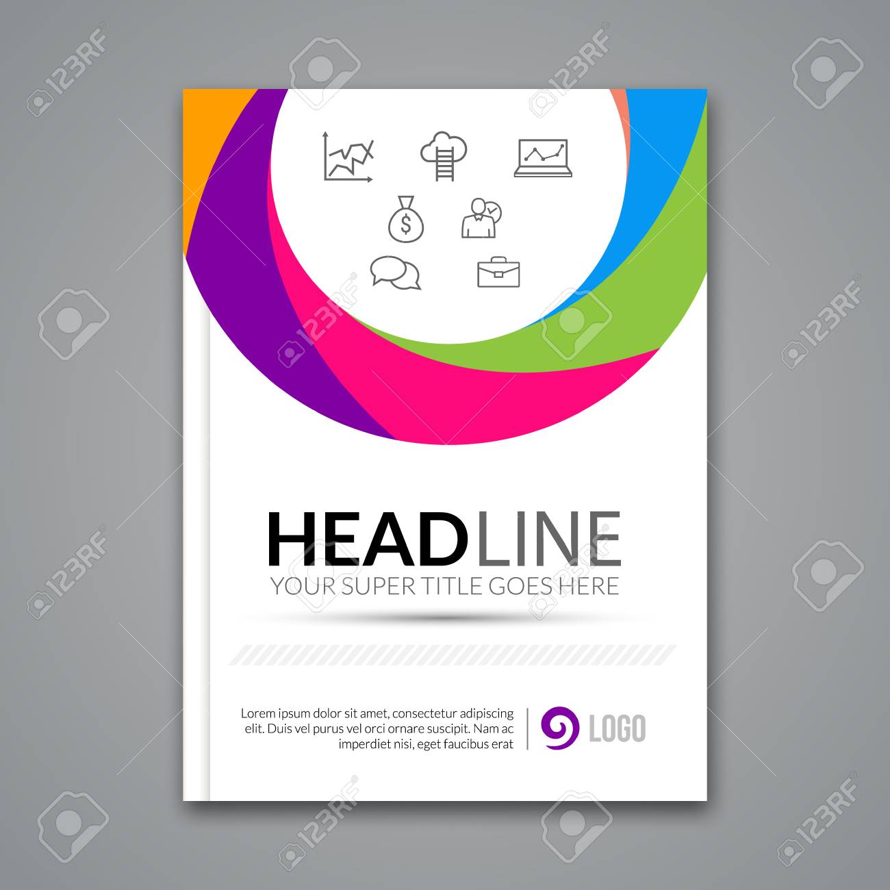 Vector Poster Flyer Design Template Abstract Colorful Circle Stock Photo Picture And Royalty Free Image Image