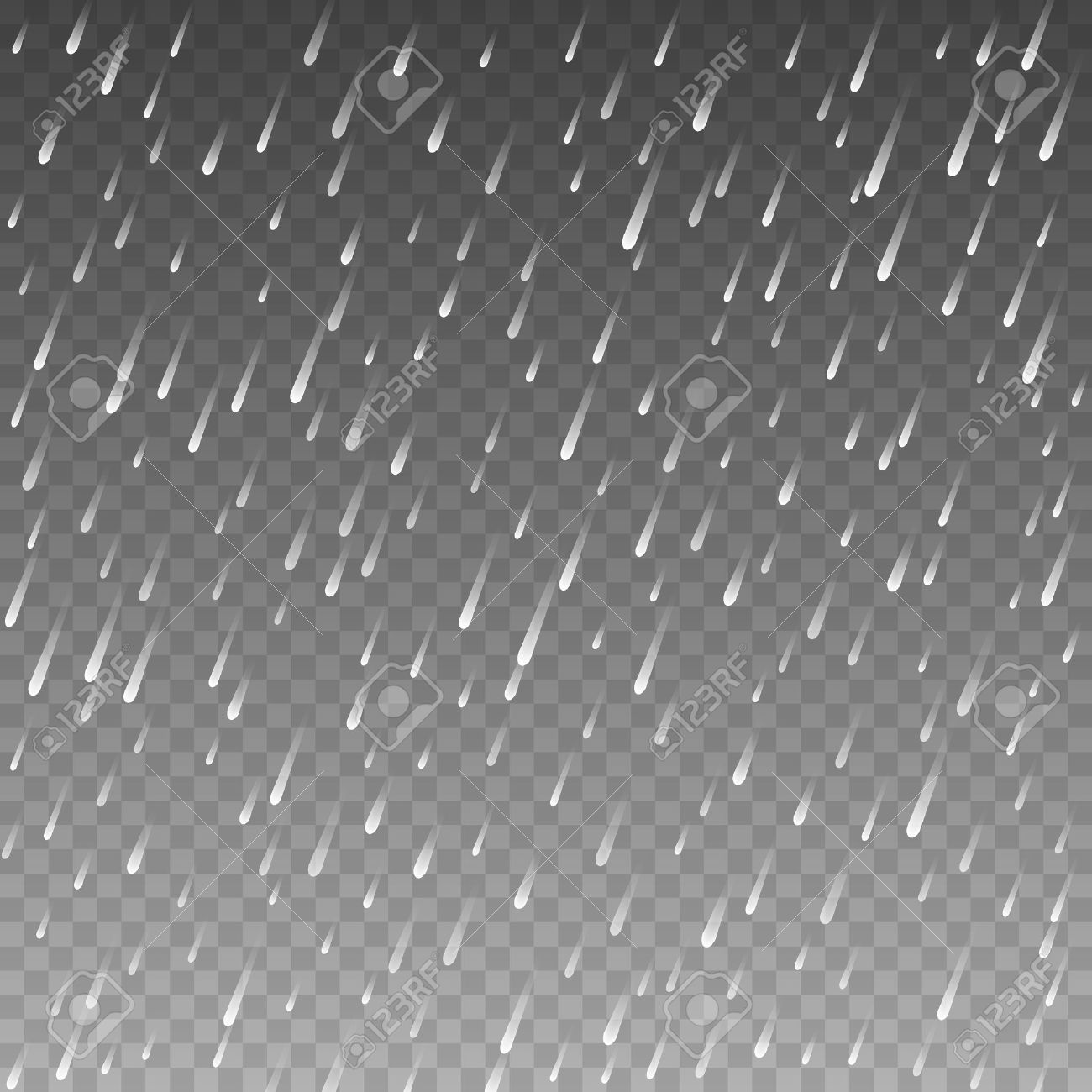 rainfall design template on transparent grid rain effect vector
