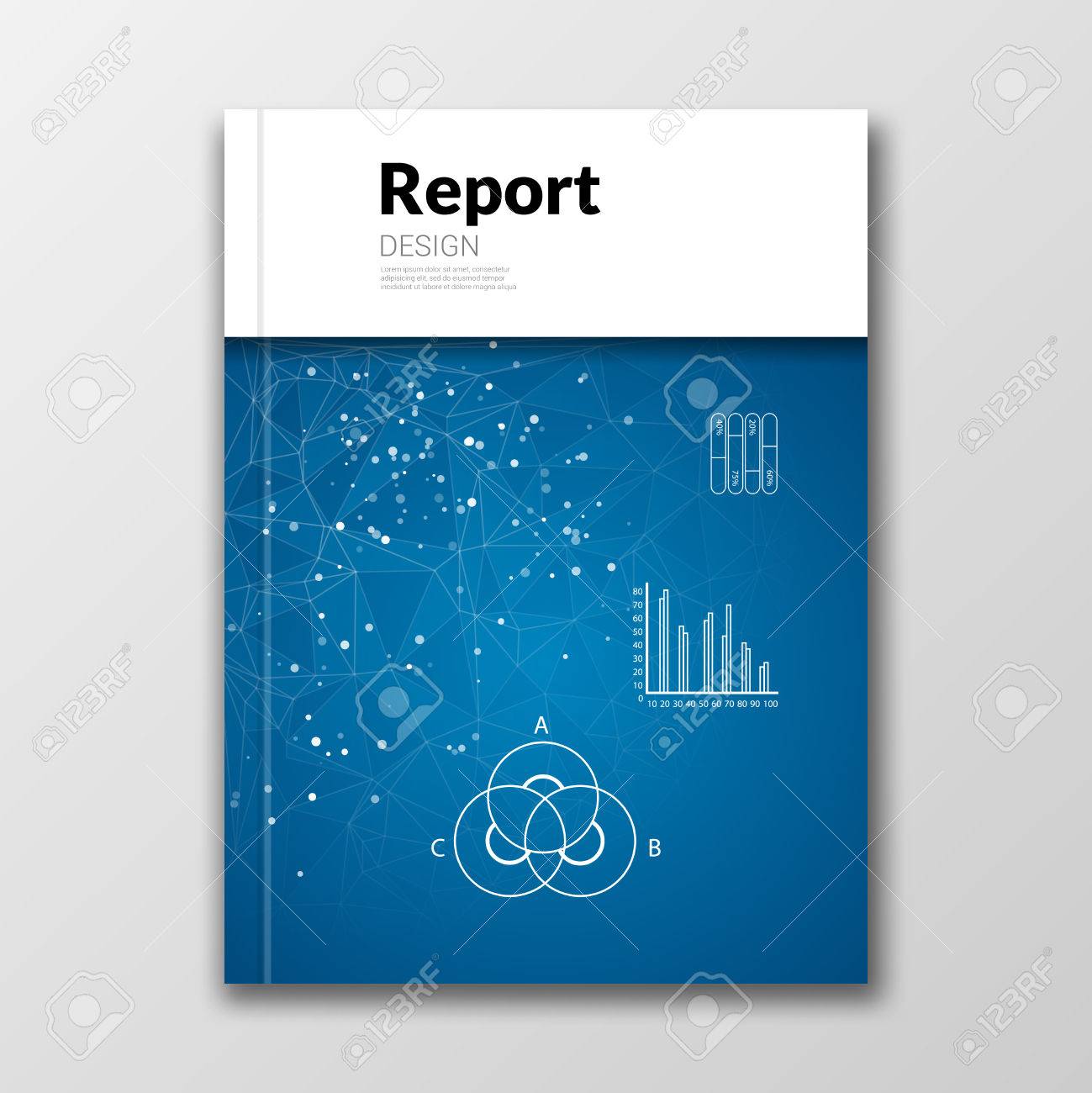 business report design background with graphics cover magazine