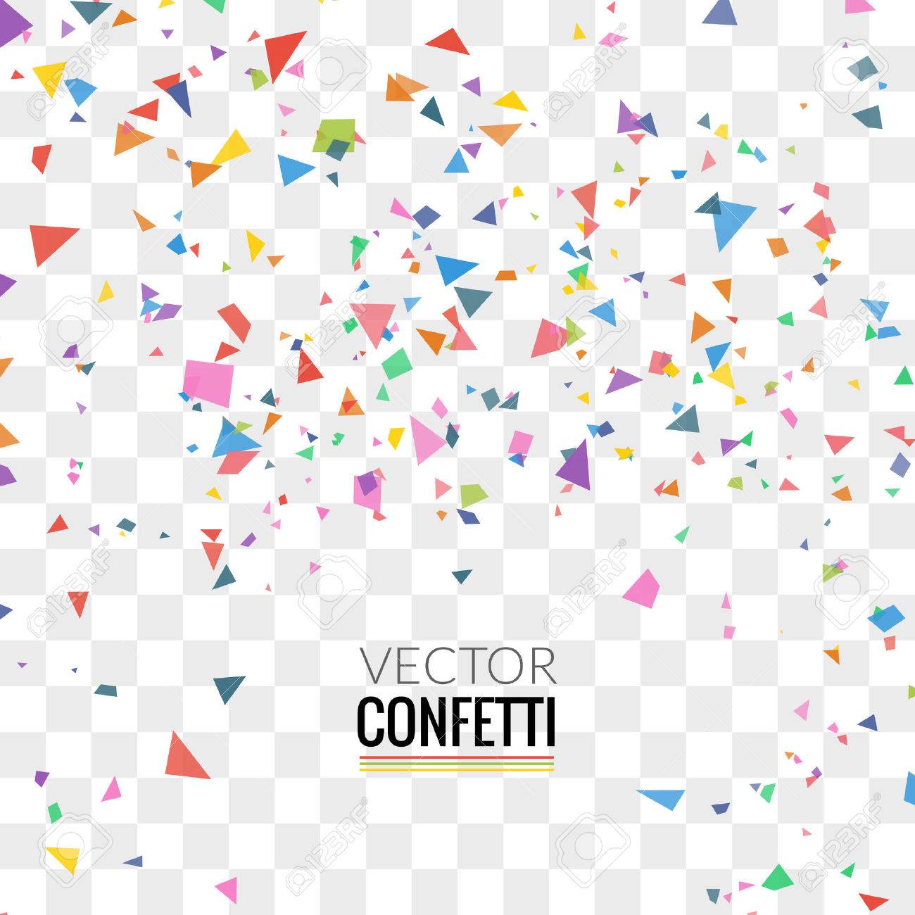 Colorful Confetti on Transparent square Background. Christmas, Birthday, Anniversary Party Concept. Vector Illustration. - 57946618 Colorful Confetti on Transparent square Background. Christmas, Birthday, Anniversary Party Concept. Vector Illustration. - 57946618