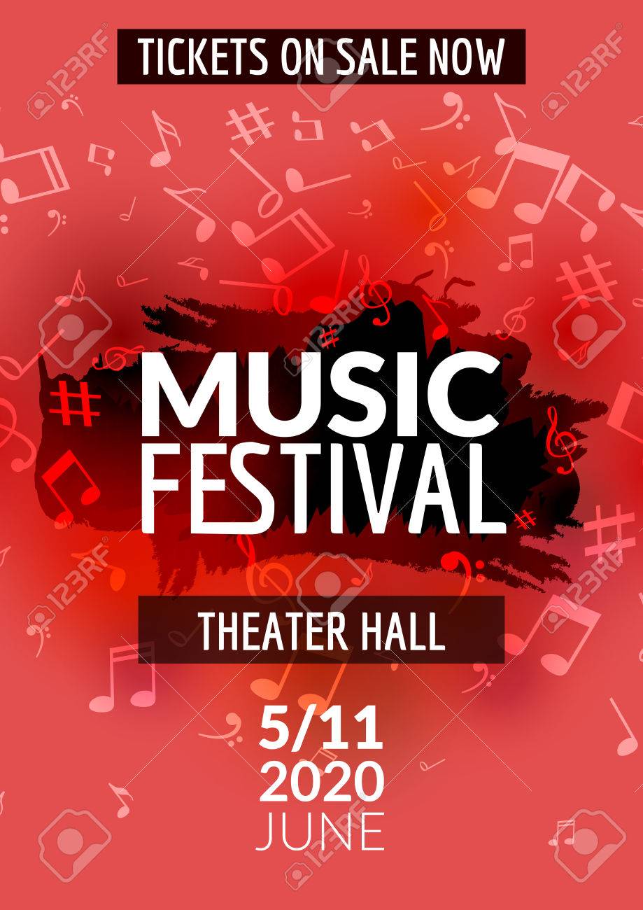 colorful vector music festival concert template flyer musical