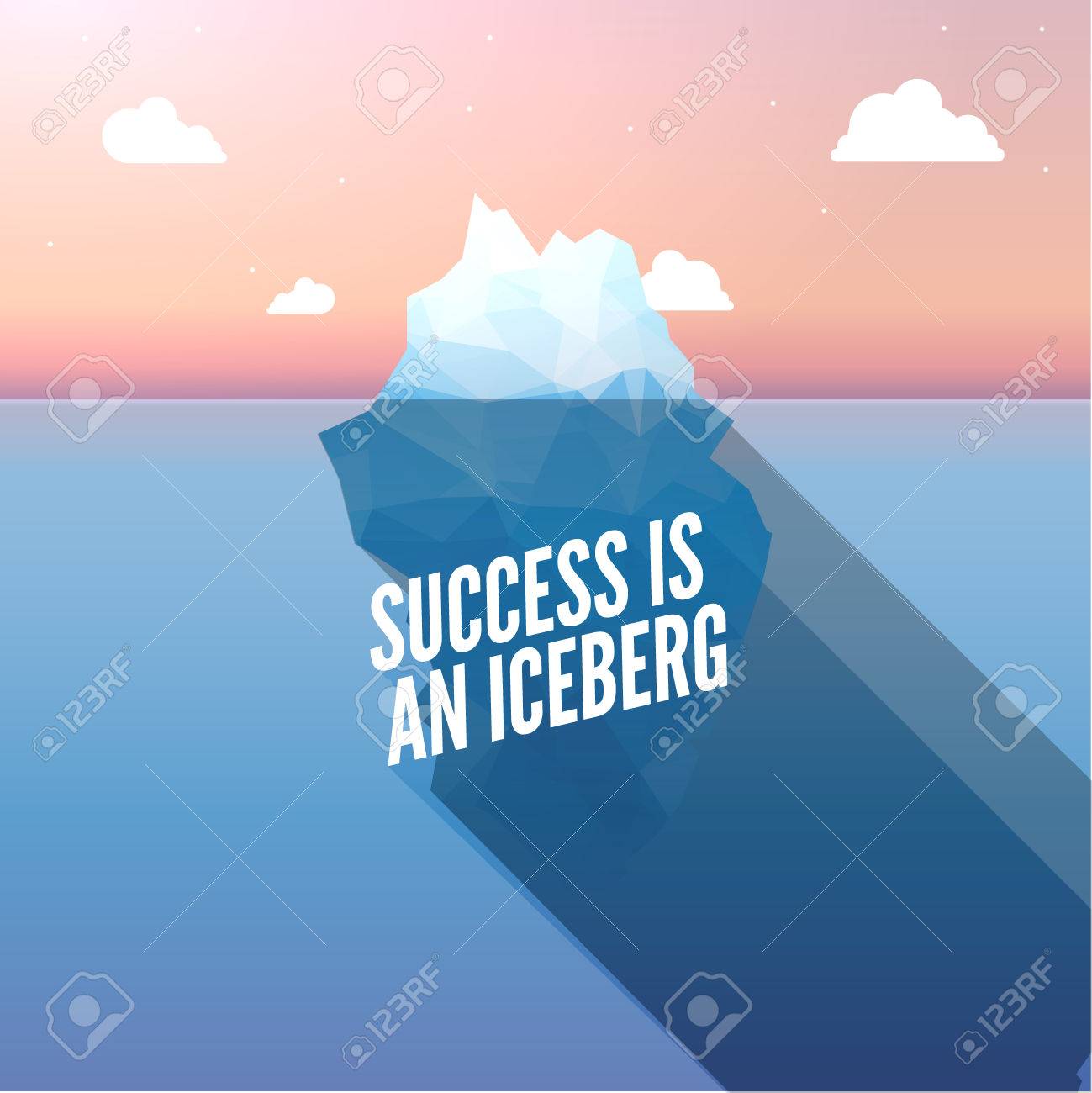 Vector 3d Iceberg Illustration Concept Citation De Succes Propre Mer Froide Bleu Ou Le Concept De L Ocean Clip Art Libres De Droits Svg Vecteurs Et Illustration Image