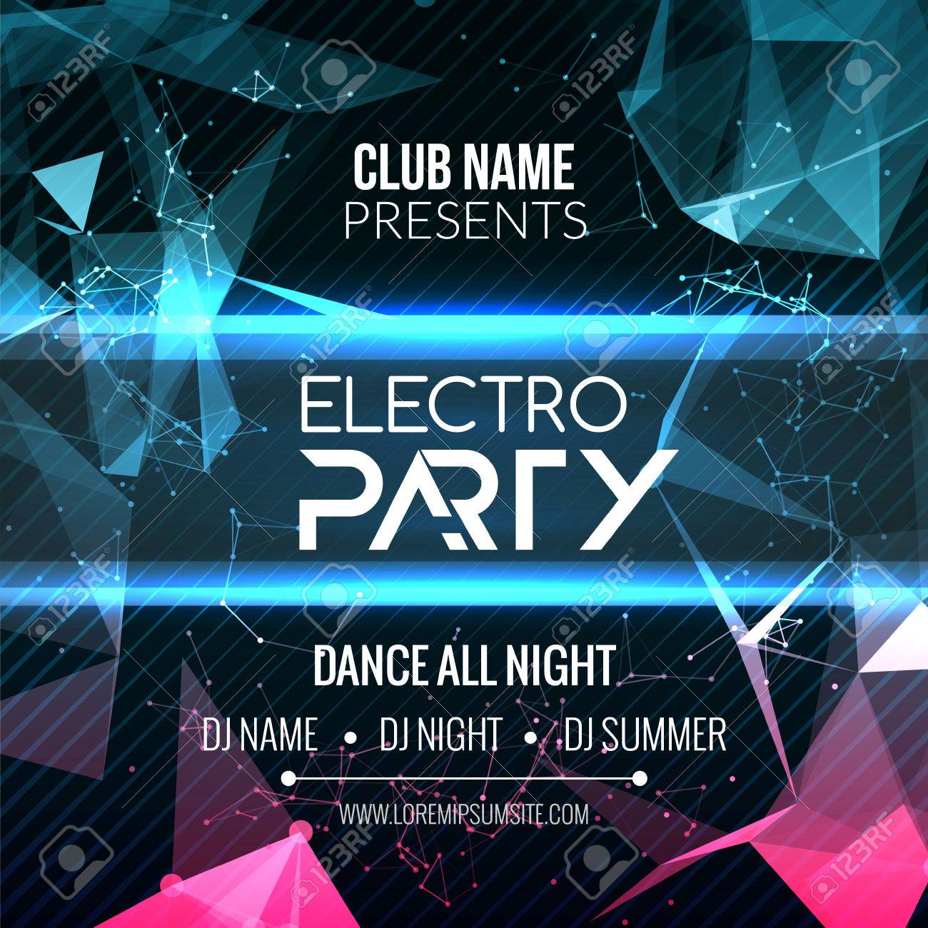 modern electro party template dance party flyer brochure night dj dance party flyer