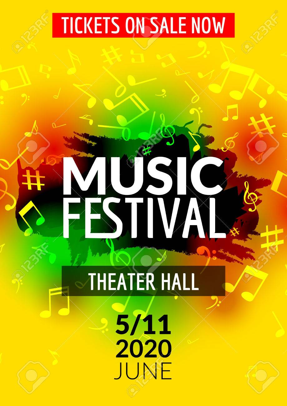 colorful vector music festival concert template flyer musical