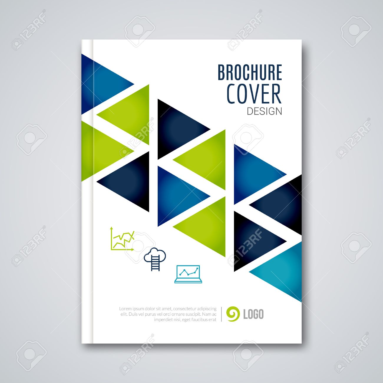 cover flyer report colorful triangle geometric prospectus design prospectus layout design