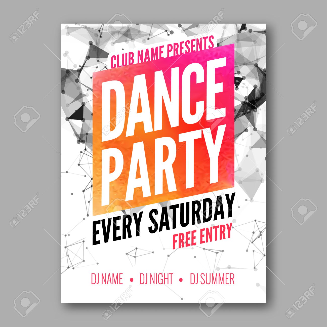 dance party poster template night dance party flyer dj session dance flyer