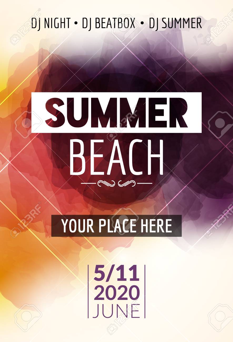 summer beach party flyer template design summer party design