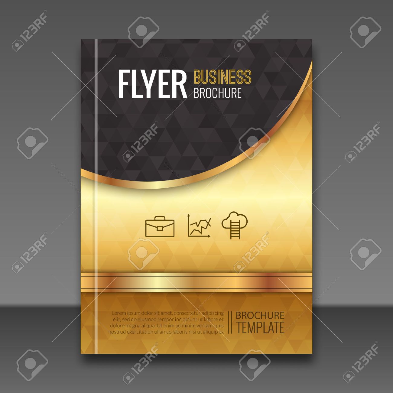 Golden Background Flyer Template Luxury Brochure Book Cover Stock Photo Picture And Royalty Free Image Image 58051537