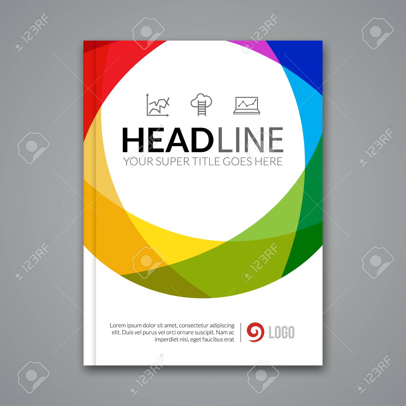modern simple colorful circle vector template for business brochure