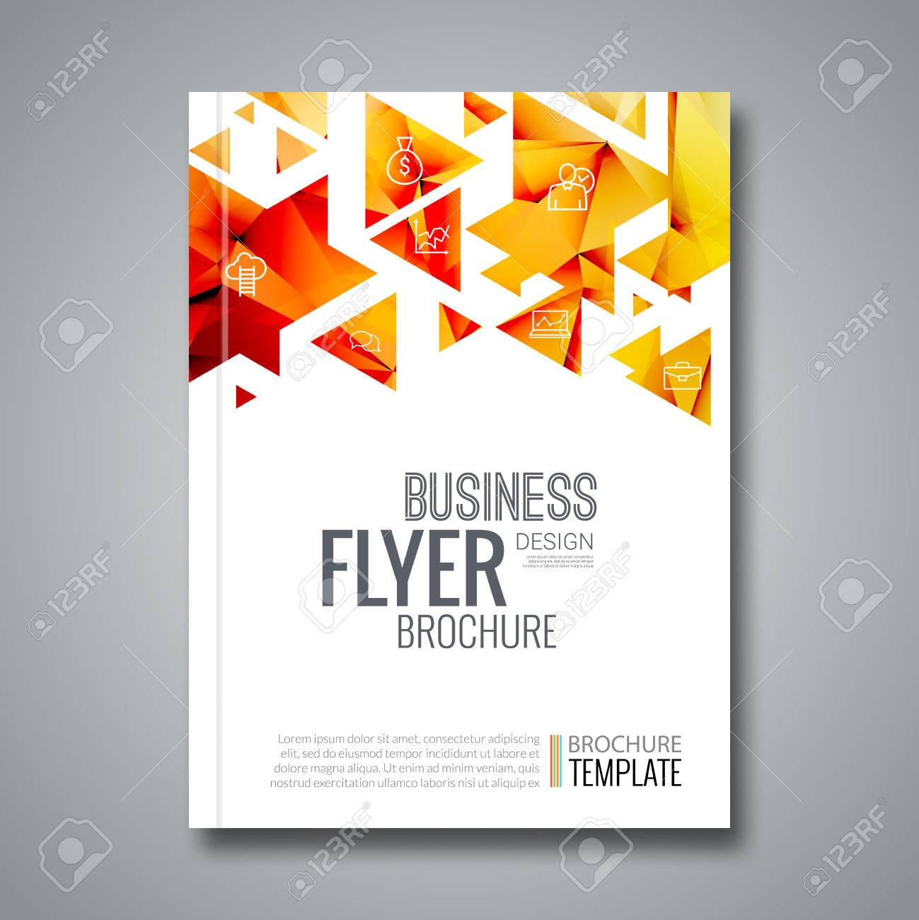 cover report colorful triangle geometric prospectus design prospectus layout design