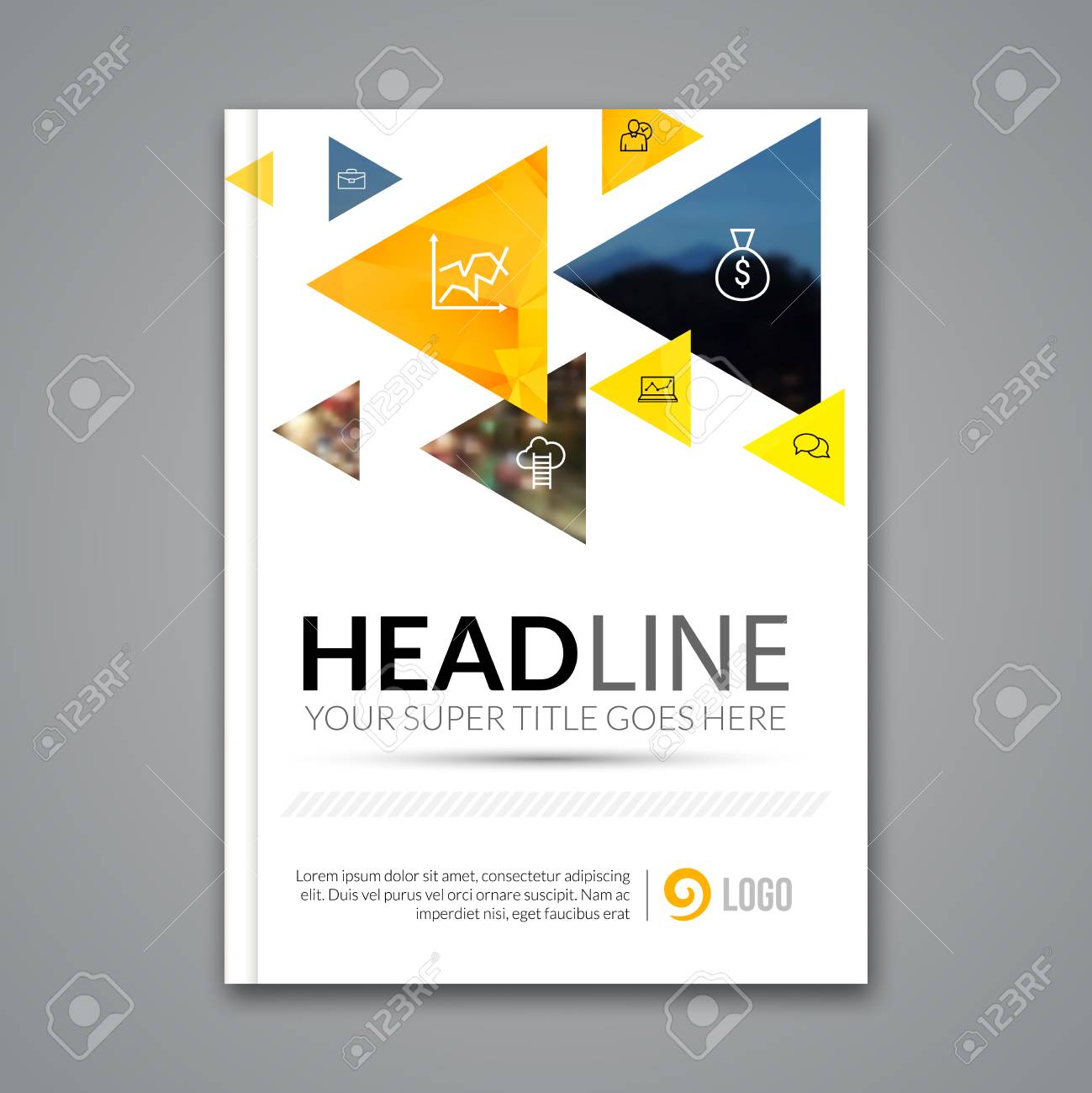 cover report colorful triangle geometric prospectus design prospectus layout design