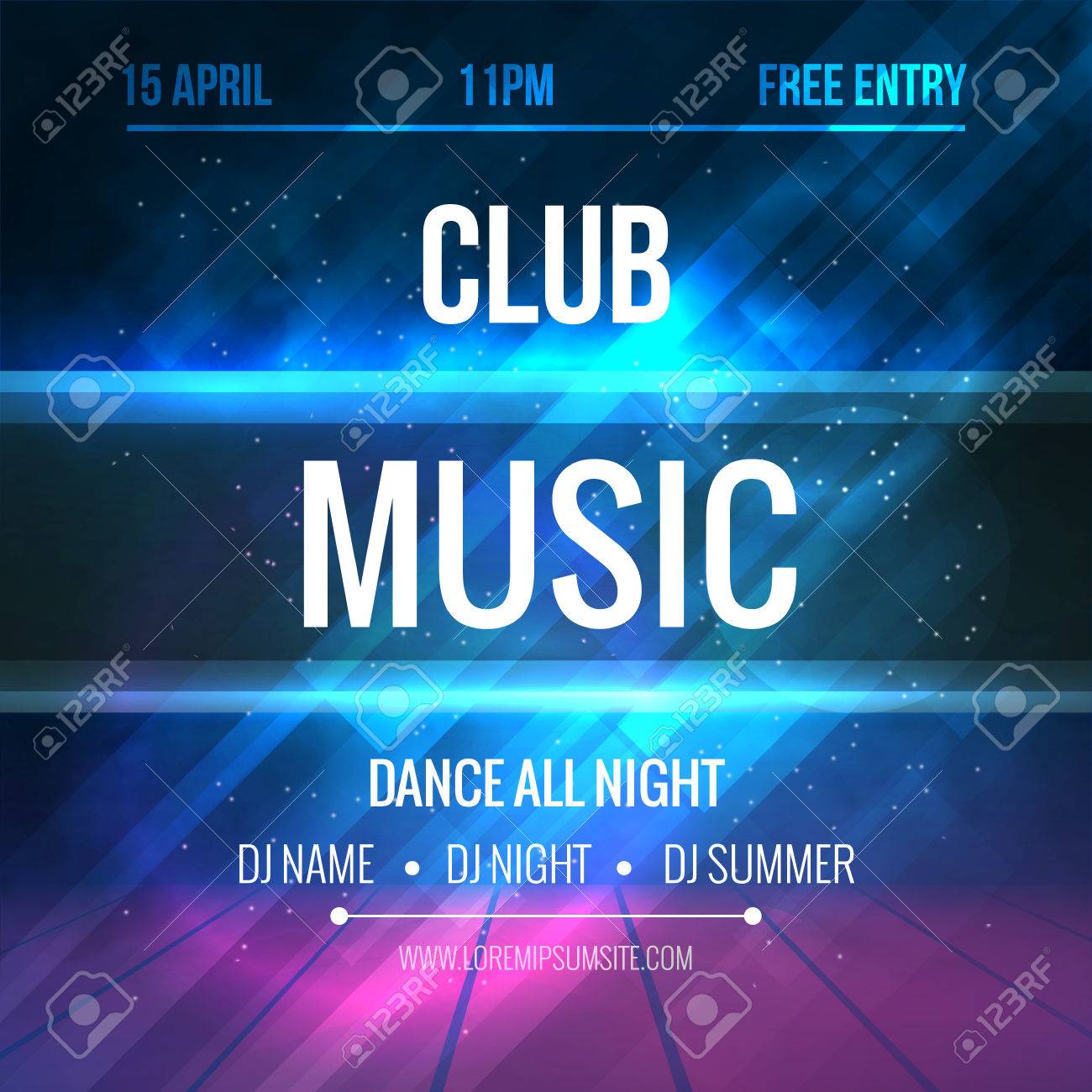 club music poster template night dance party flyer club music club template