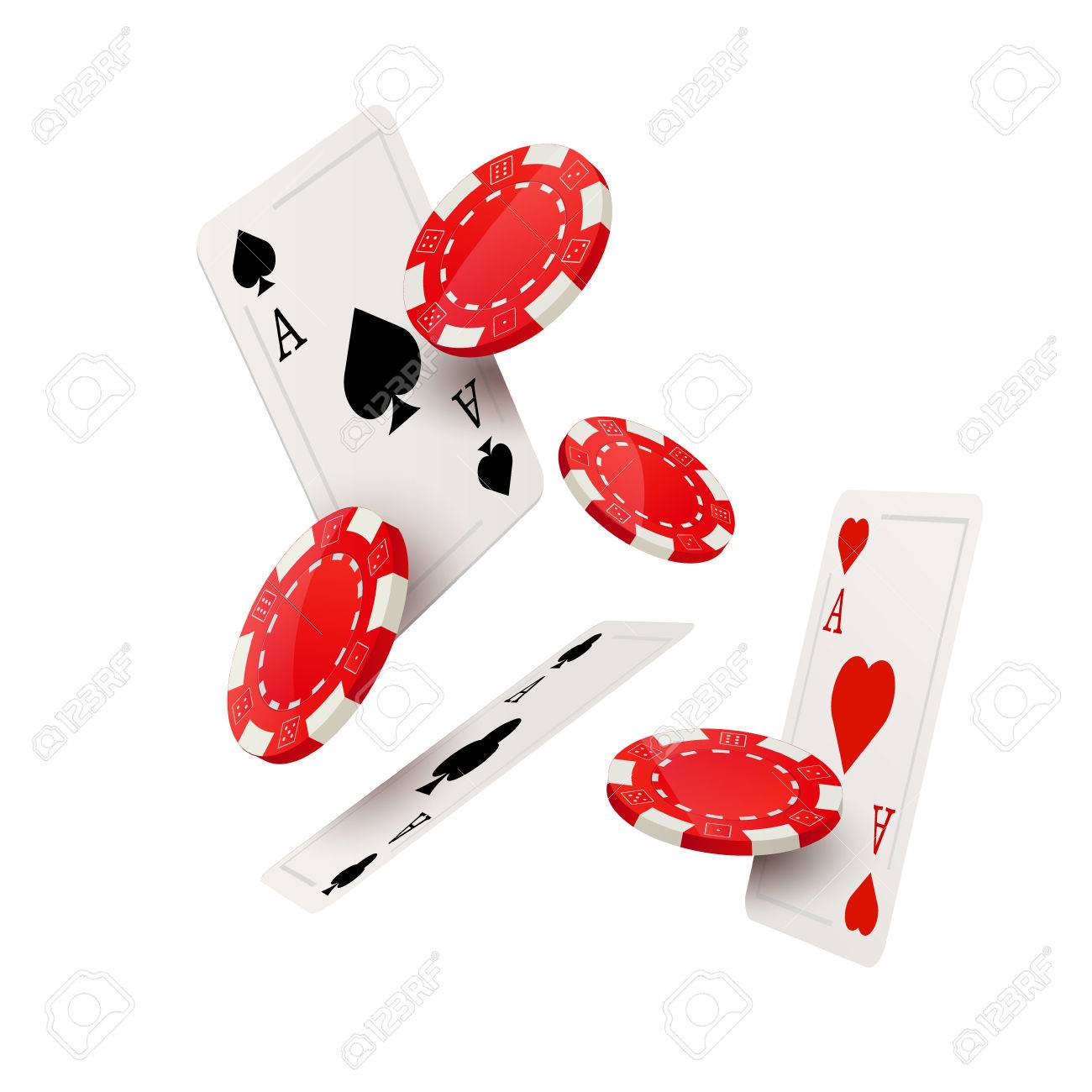カジノの火かき棒のデザイン テンプレートです。カードし、ゲームのコンセプトをチップを落下の火かき棒カジノ幸運な背景が分離されました。のイラスト素材・ベクター  Image 68591292