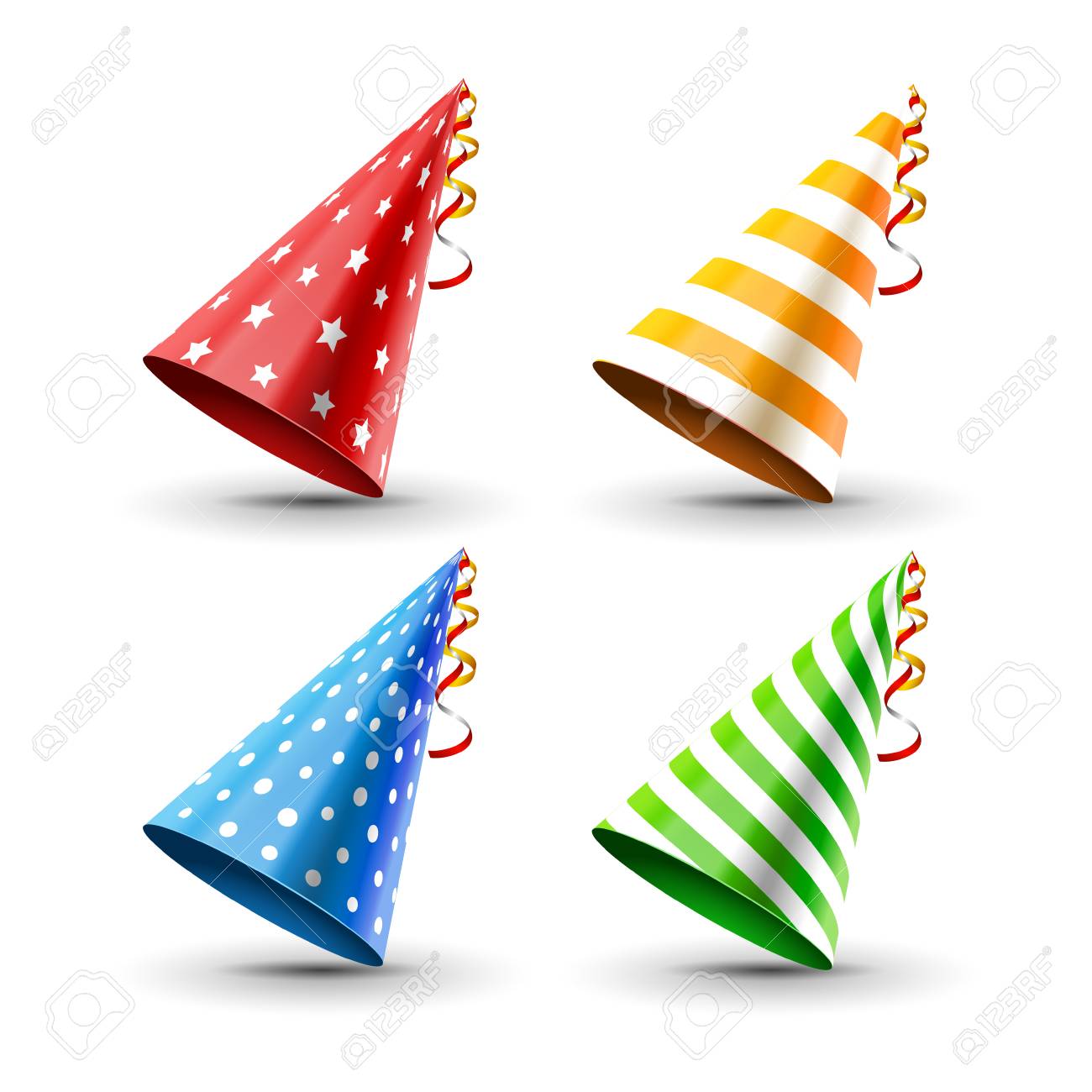 Partyhutsatz Getrennt Auf Einem Weiss Geburtstag Hut Set Vector Spass Dekoration Buntes Uberraschungskostum Lizenzfrei Nutzbare Vektorgrafiken Clip Arts Illustrationen Image 71494546