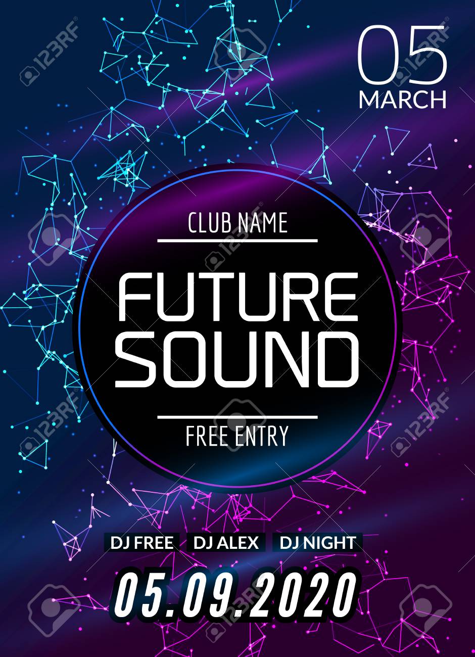 future sound music party template dance party flyer brochure
