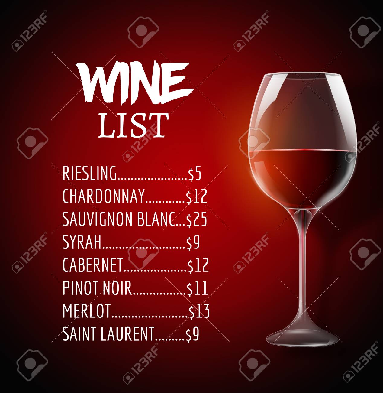 Wine Menu Card Design Template. Wine List Template Layout. Royalty Regarding Free Wine Menu Template