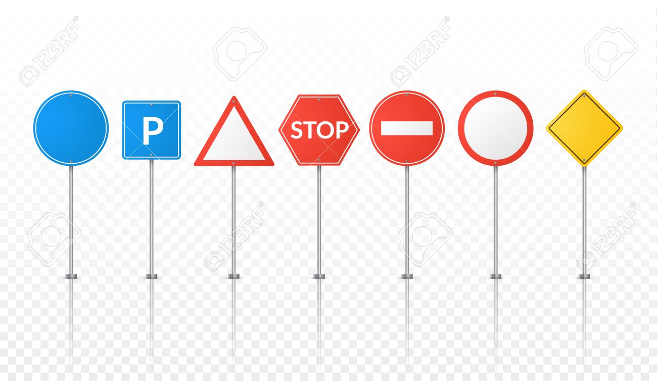 road signs isolated vector street signs illustration road symbols