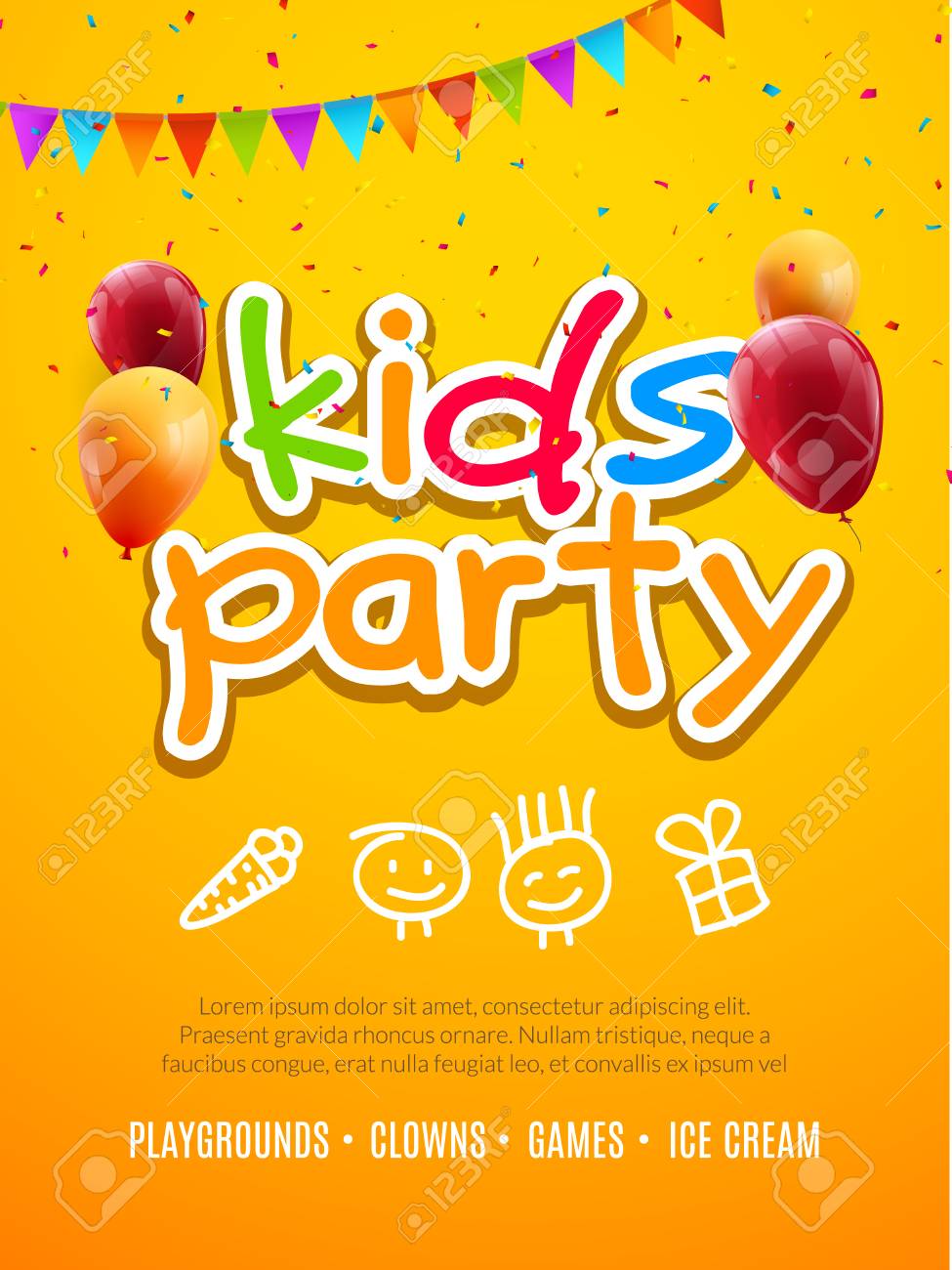 kids party invitation design template child celebrating fun fun invitation